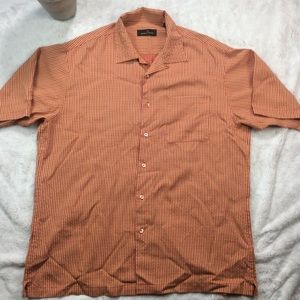 BUGATCHI UOMO MENS PLAID BUTTON FRONT SHIRT SZ XL